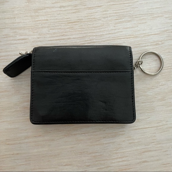 Black Ralph Lauren leather coin purse key ring - Picture 2 of 8